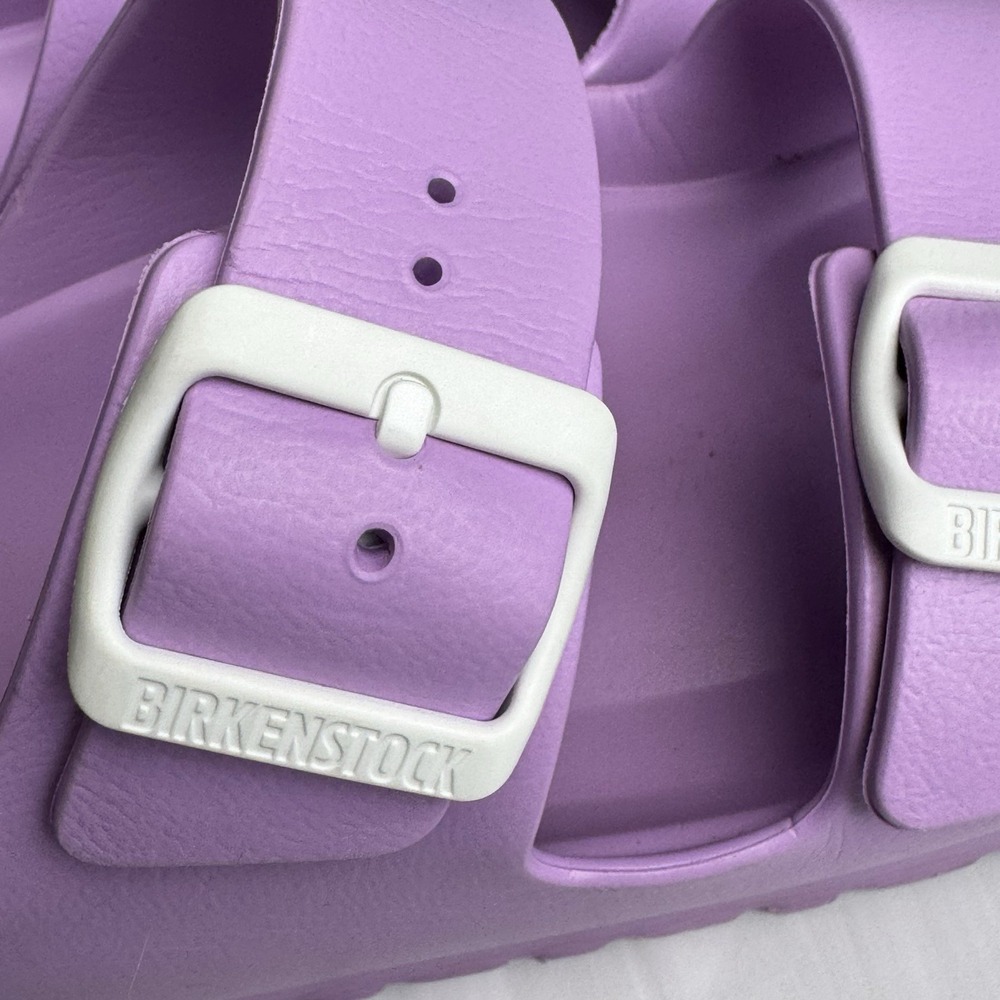 Birkenstock Arizona EVA Sandals 41 Womens 10 Mens 8 Lavender Purple White Buckle - Picture 7 of 16